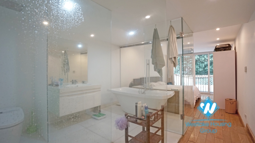 Two bedroom duplex apartment for rent with Hoan Kiem lake view